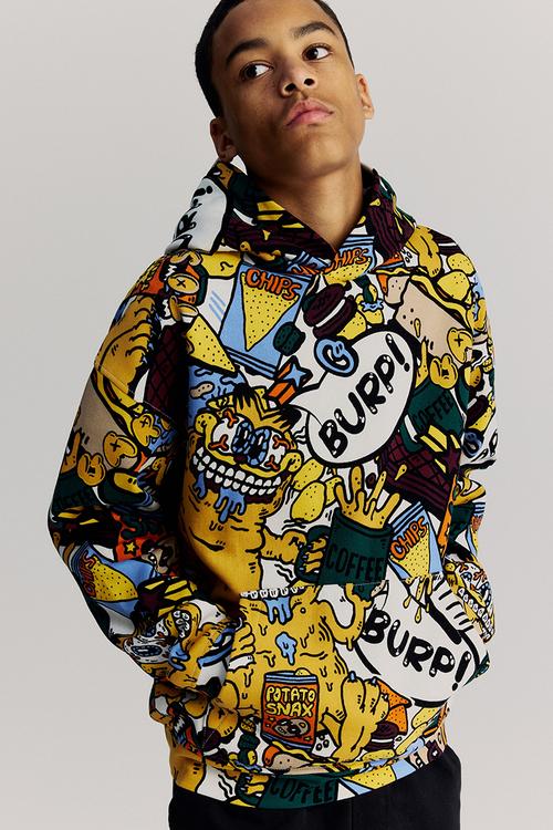 Printed hoodie - orange garfield