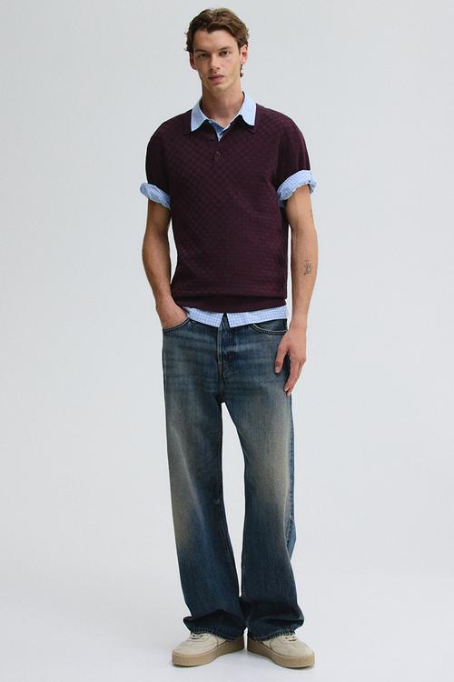 Loose straight jeans - denim blue 