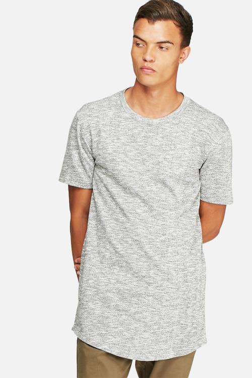 Loopback curved hem tee