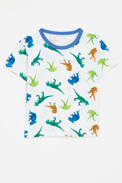 T-rex all-over-print tee - white/blue