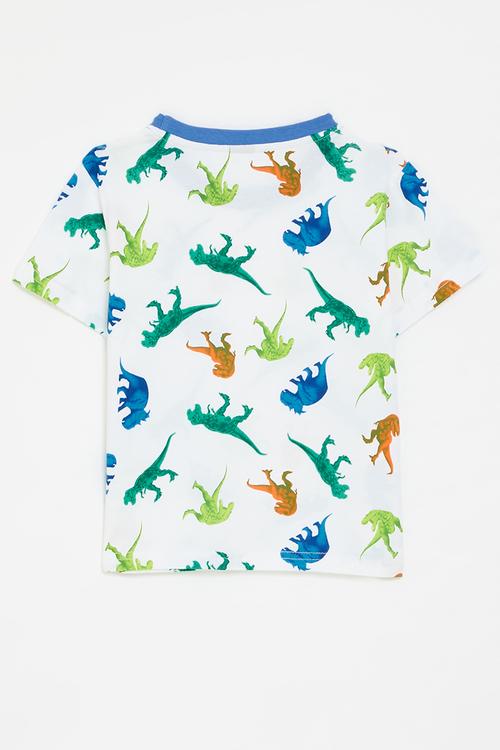 T-rex all-over-print tee - white/blue