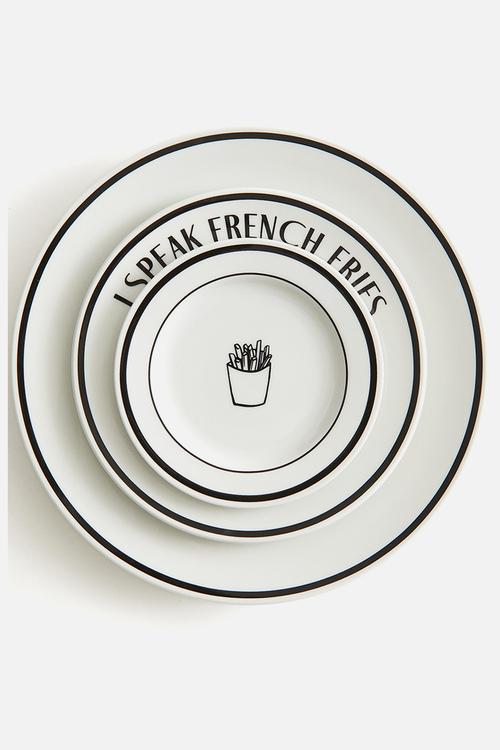 Small porcelain plate - white/chips