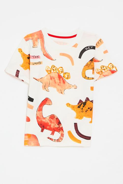 Painted dino all-over-print tee - off white