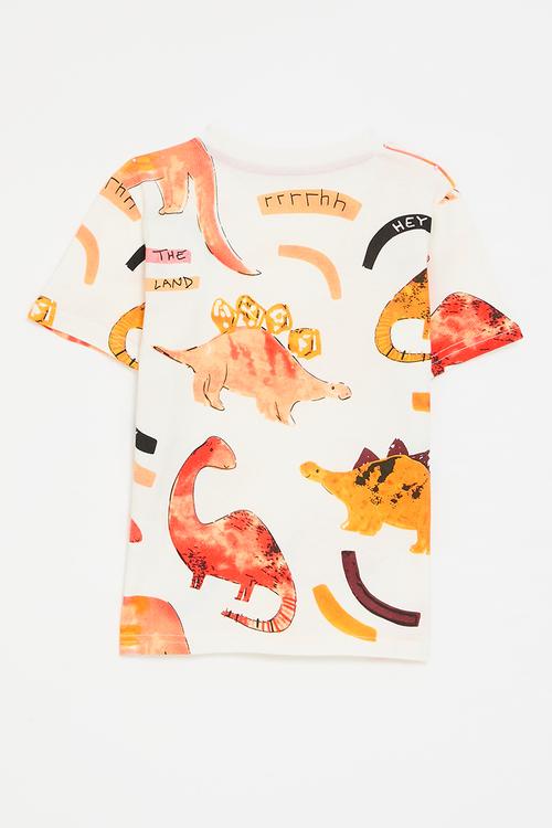 Painted dino all-over-print tee - off white