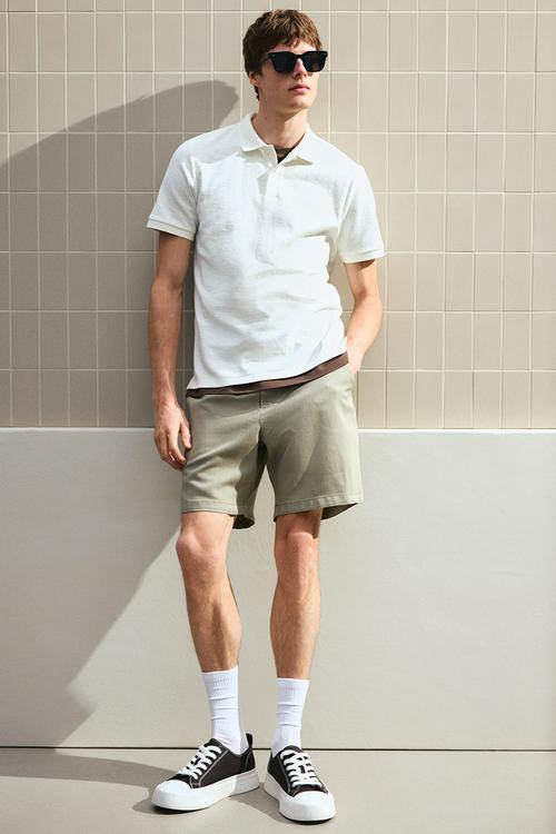 Slim fit polo shirt - white
