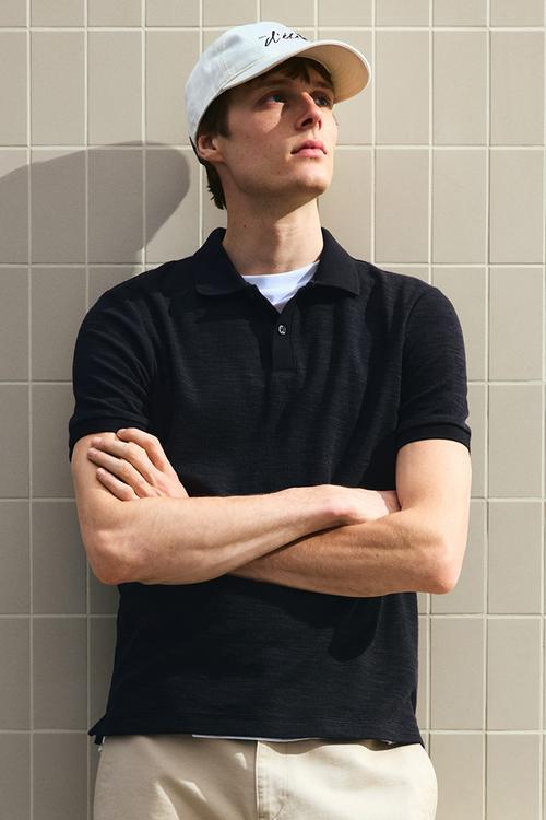 Slim fit polo shirt - navy blue