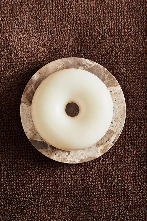 Marble soap dish - light beige/marbled
