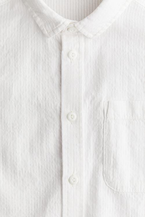 Cotton seersucker shirt - white