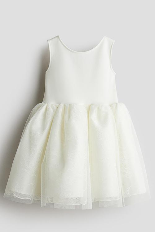 Flared-skirt dress - white