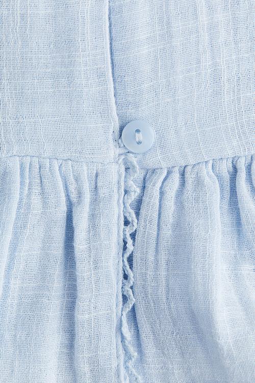 Cotton muslin blouse -  light blue