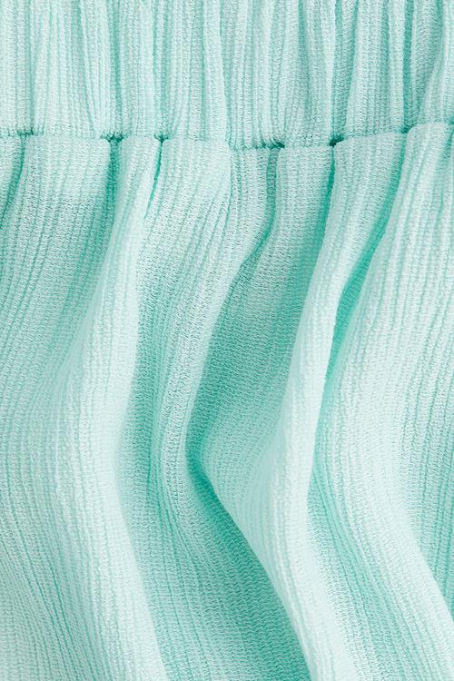 Crinkled chiffon top - turquoise
