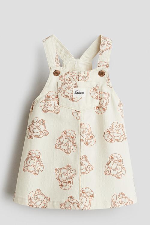 Printed dungaree dress -  cream/lilo & stitch 