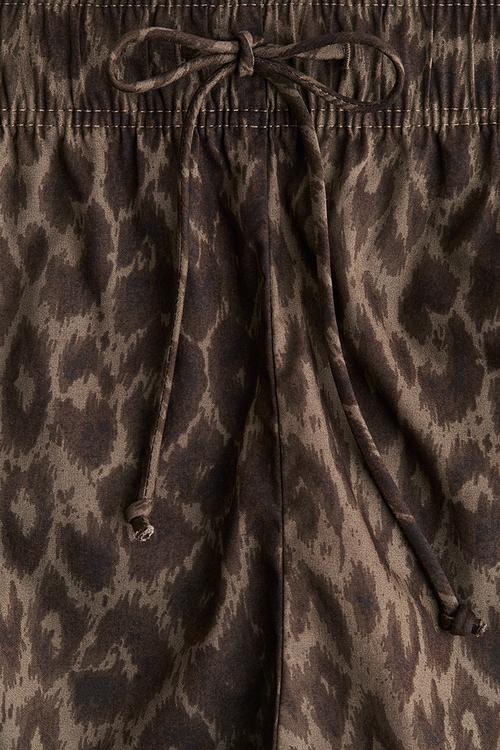 Cotton drawstring shorts - beige/leopard print