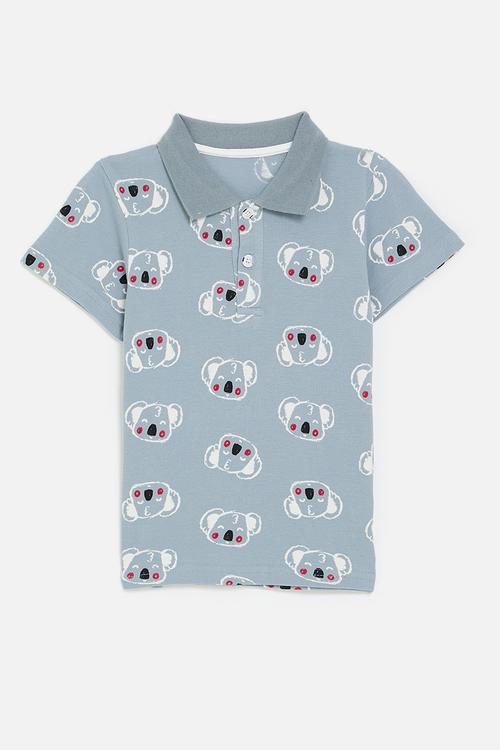 Koala all-over-print golfer - blue