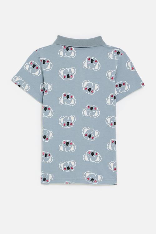 Koala all-over-print golfer - blue