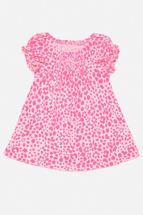Casual dress - pink leopard print