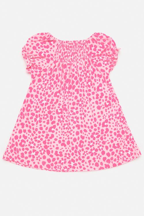 Casual dress - pink leopard print