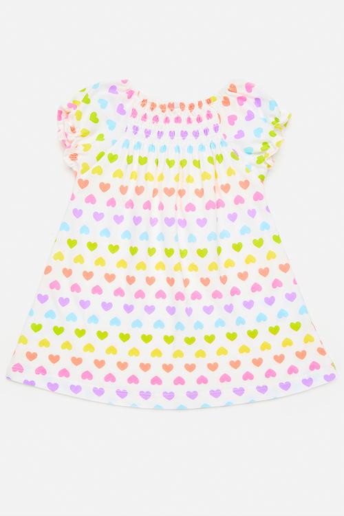 Casual dress - white/heart aop/multicolour