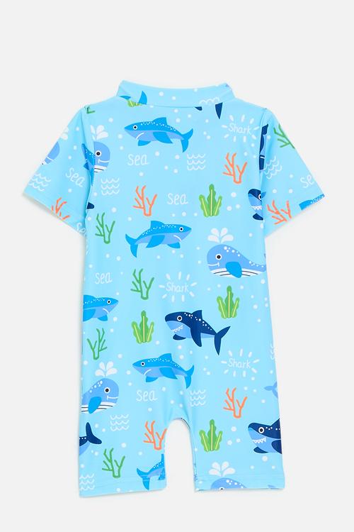 Baby swimsuit - blue/sharks