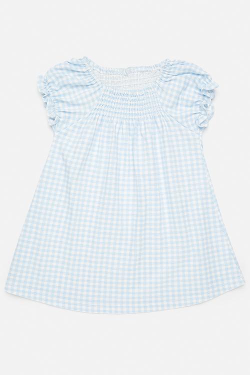 Casual dress - light blue check