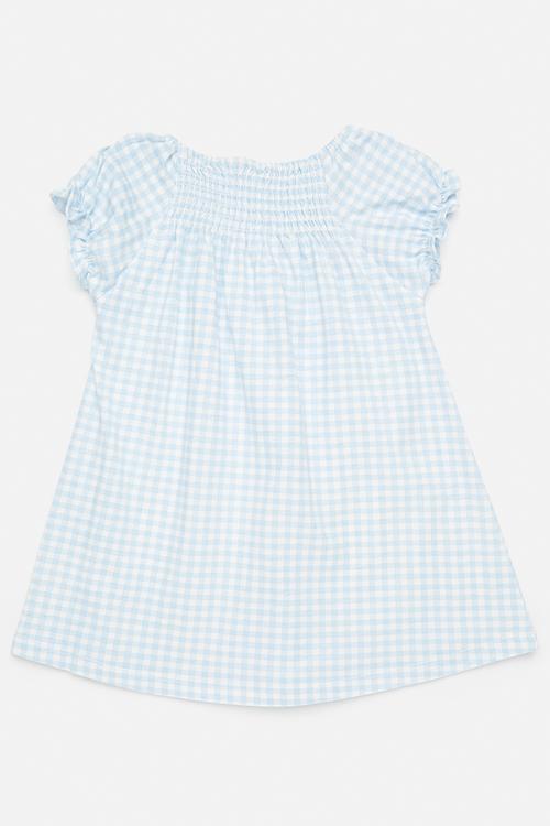 Casual dress - light blue check