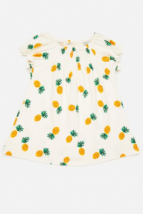 Casual dress - cream/pineapple aop