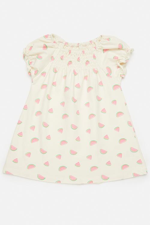 Casual dress - off white/watermelon aop