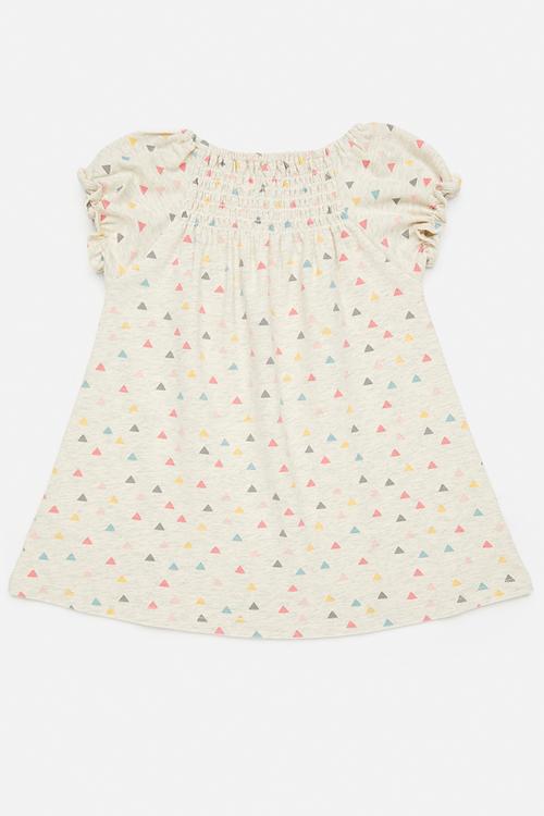 Casual dress - beige/triangle aop