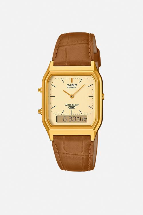 Casio Anadigi - Gold Brown Leather