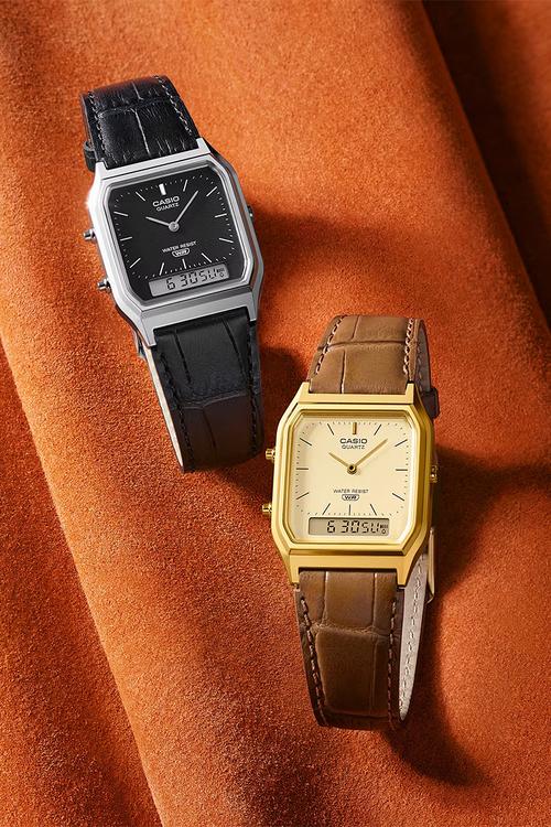 Casio Anadigi - Silver Black Leather