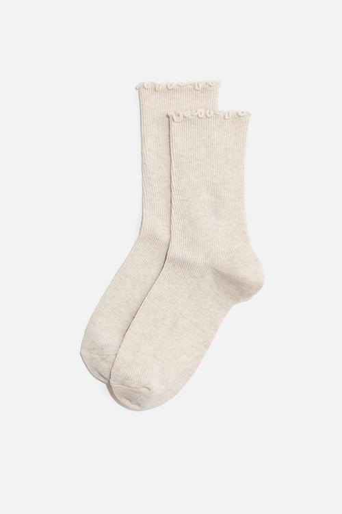 5-pack rib-knit socks - white/cream marl/beige