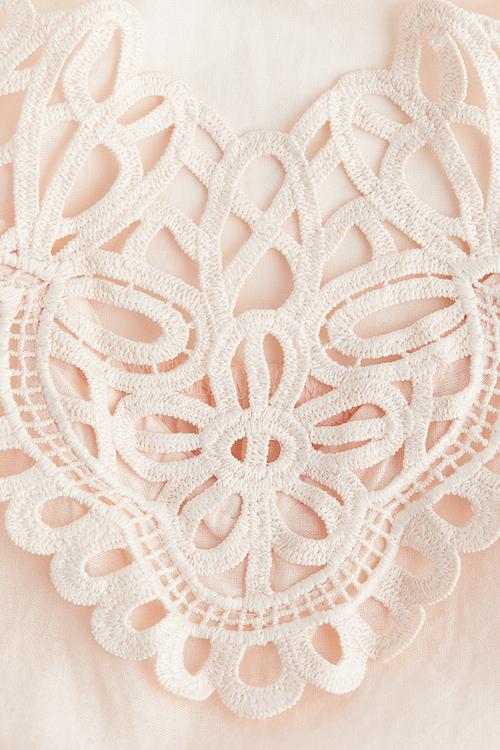 Lace-trimmed strappy top - powder pink