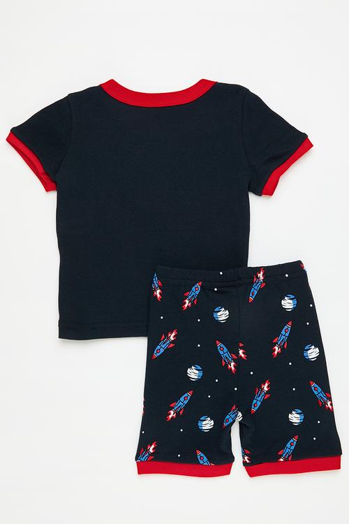 Tee & shirts pj set - black/red/astronaut