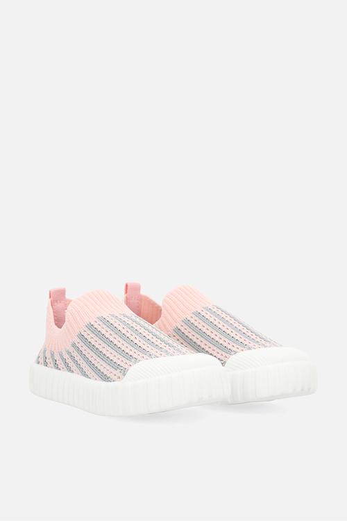 Knit slip-on sneakers - pink/grey