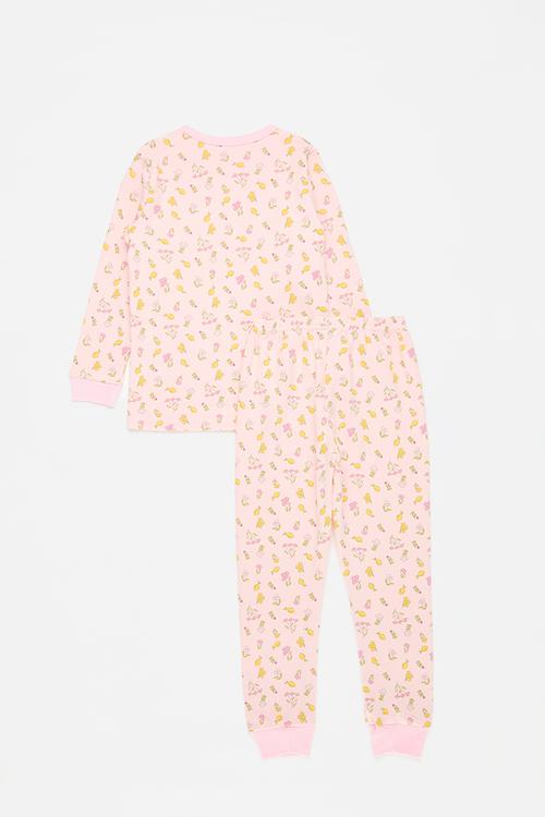 Lemon and floral aop pyjama set - pink