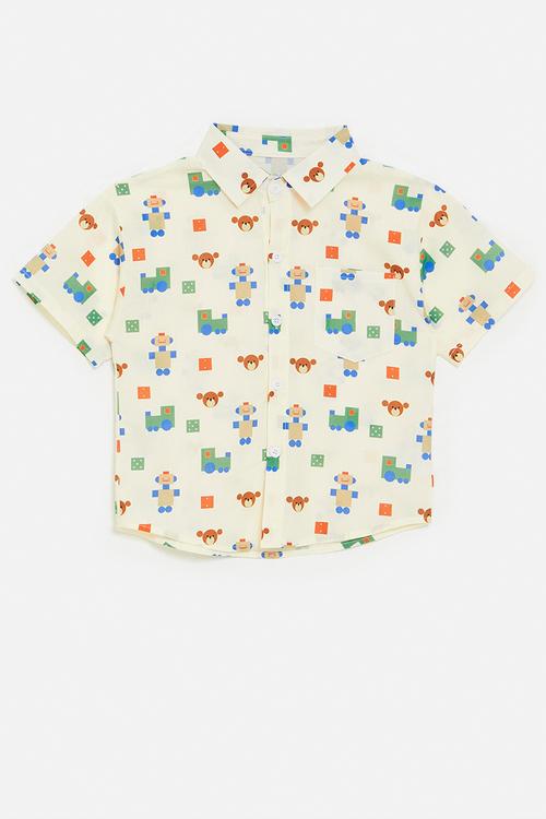 Resort shirt - cream/pixels