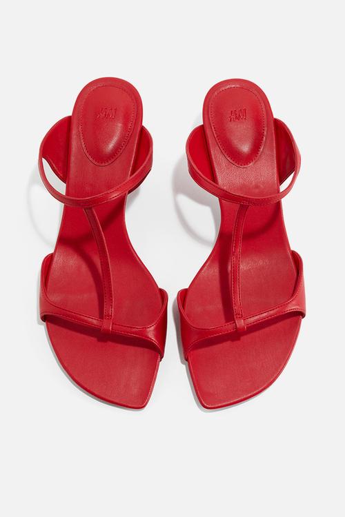 Heeled sandals - red