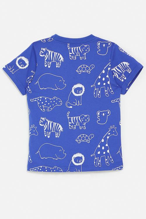 Wild animal graphic tee - royal blue
