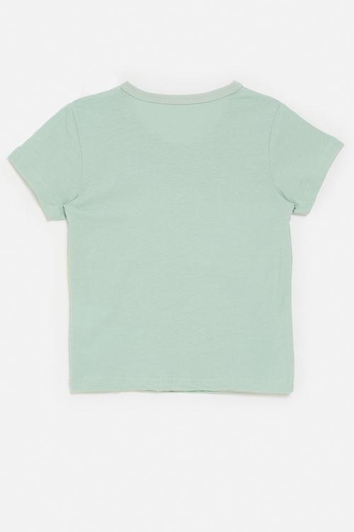Dino graphic and slogan tee - sage green/i'm hungry!