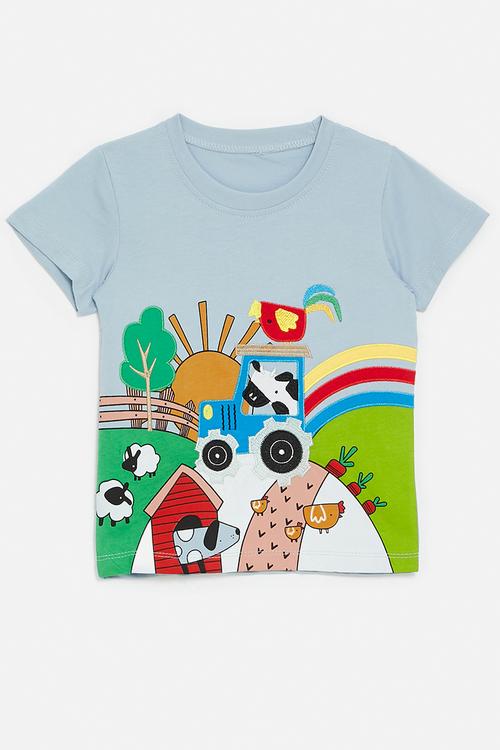 Crew neck tee - light blue