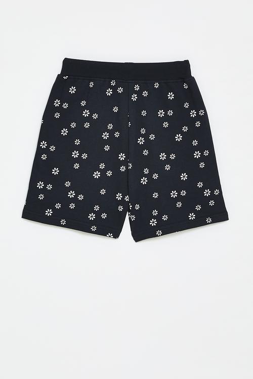 Floral all-over print shorts - dark navy