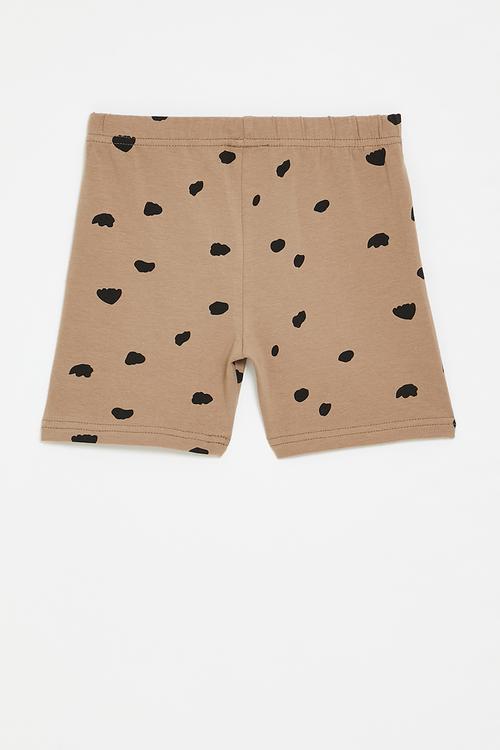 Abstract spot printed shorts - brown/black