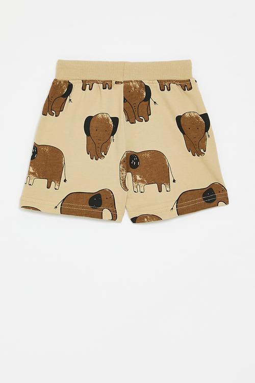 Elephant all-over print shorts - neutral