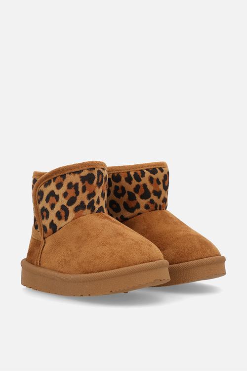 Slipper boots - tan/leopard print
