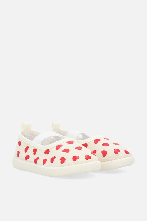 Heart aop slip-on sneakers with strap - off white