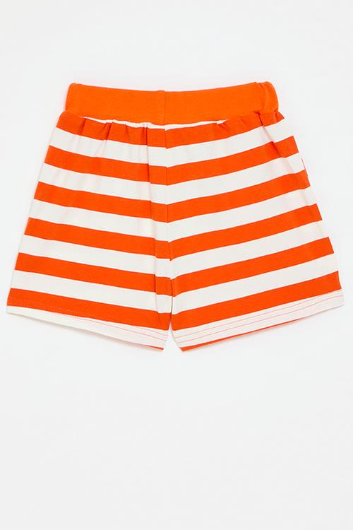 Stripe short - orange /white