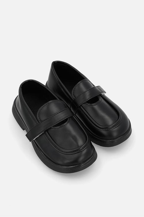 Single strap loafers - black