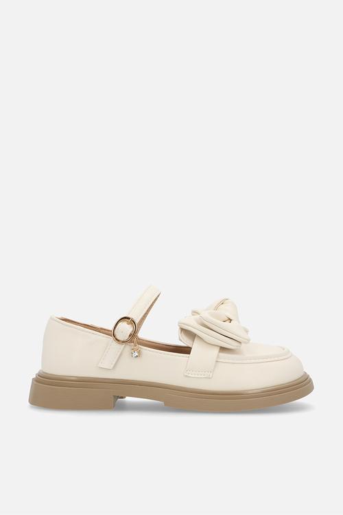 Mary jane loafer with bow - cream