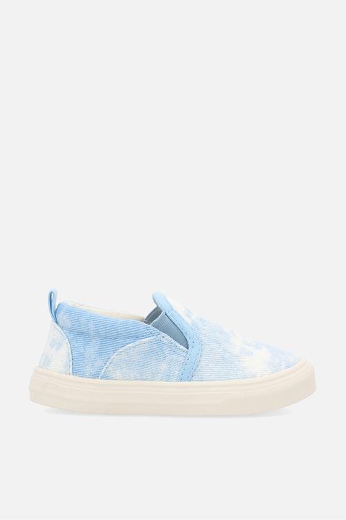 Tie-dye denim slip on sneakers - blue/white
