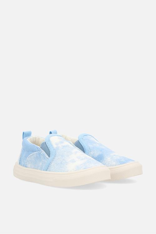 Tie-dye denim slip on sneakers - blue/white